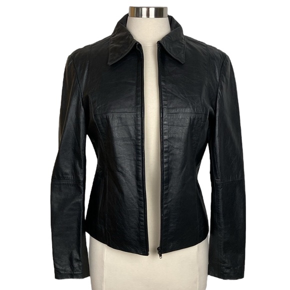 Julian Marcuir Black Leather Zip Front Jacket - Picture 2 of 12